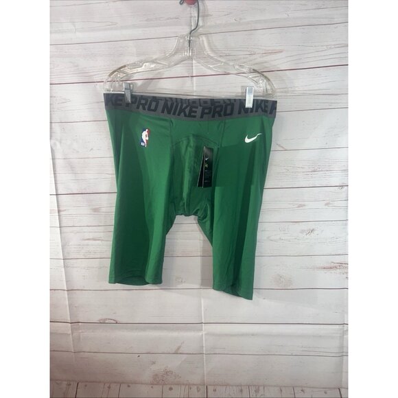 NIKE Men SZ/ 3XL Green PRO Cool Team Issue NBA Basketball Compression Shorts New - Picture 2 of 5